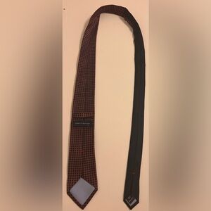 Tommy Hilfiger Brown and Black Checkered Tie